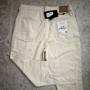 rag & bone Women's Straight Leg Cream Jeans